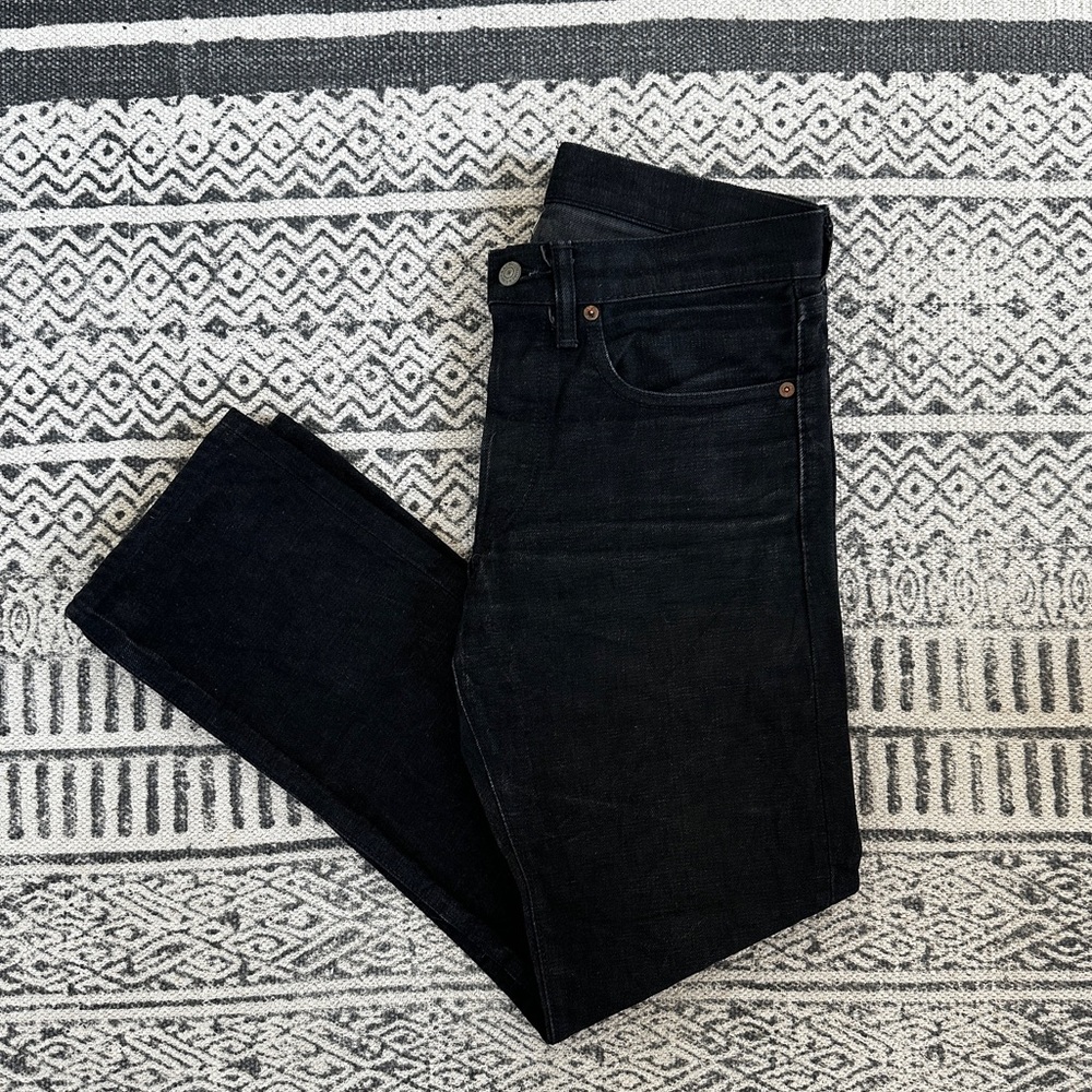 RRL Black on Black Slim Fit Selvedge Denim - Size 29